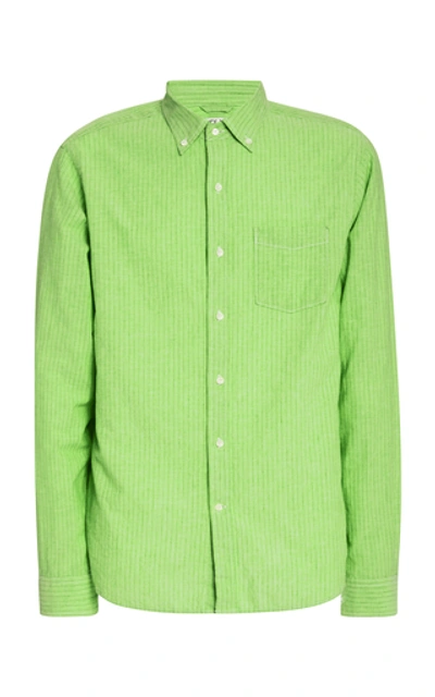 Alex Mill Striped Cotton-linen Shirt In Green
