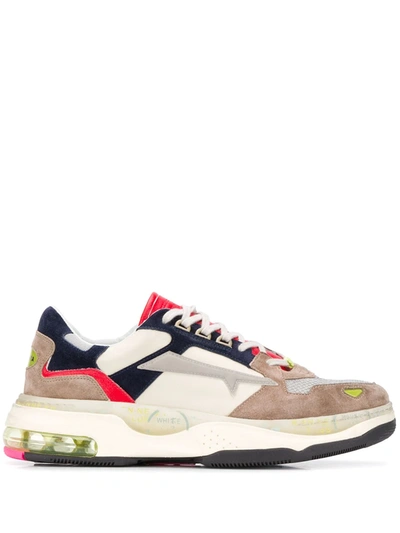 Premiata Drake Sneakers In Beige Suede And Leather In Multicolour