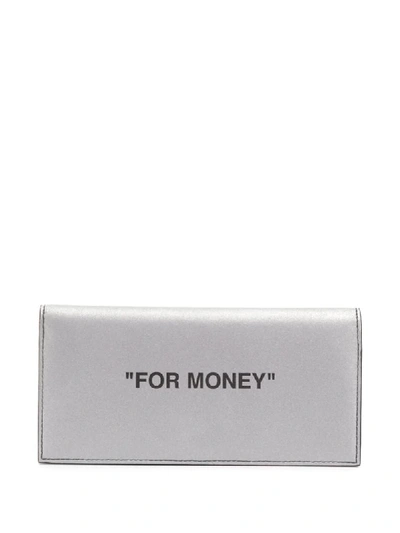 Off-white Quote Yen Wallet In Silver