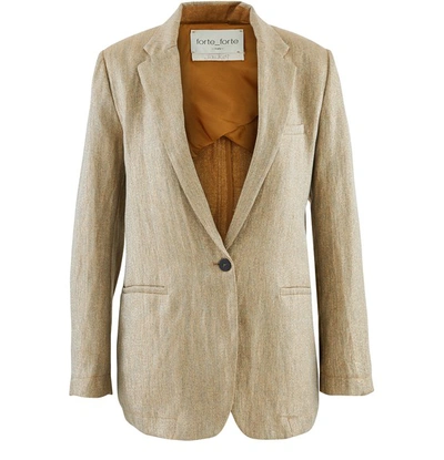 Forte Forte Metallic Linen Single-button Jacket In Gold
