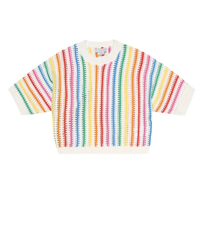 Stella Mccartney Kids' Colored Stripes Cotton Sweater In Multicoloured