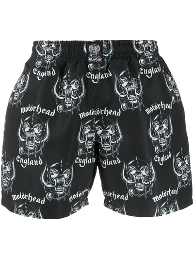 Sss World Corp Motorhead Snaggletooth Quickdry Swimshorts In Black |  ModeSens