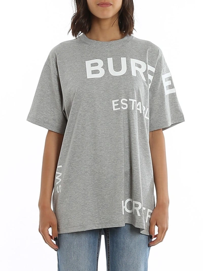 Burberry Carrick Horseferry T-shirt In Grey