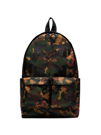 Off-white Arrow-print Camouflage-print Backpack In Schwarz