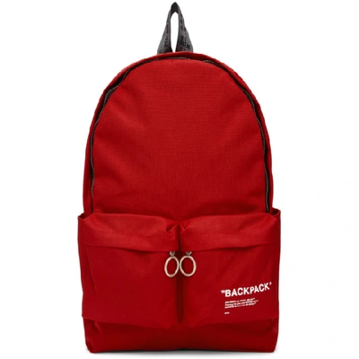 Off-white 'backpack' Quote Nylon Backpack In 2010 Red Bl