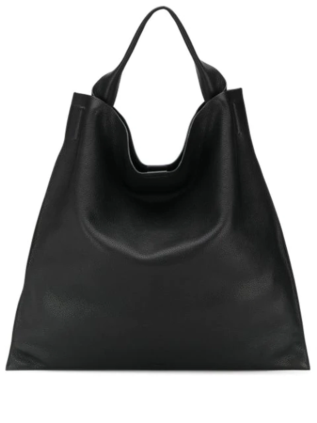 Jil Sander Xiao Grained Leather Tote Bag In Black | ModeSens