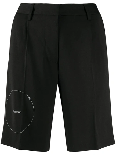 Off-white Embroidered-detail Tailored Shorts In Black