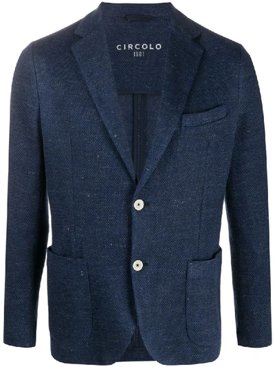 Circolo 1901 Knitted Single Breasted Blazer In Blue