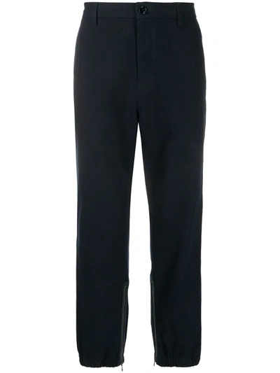 Gucci Side Stripe Straight-leg Trousers In Blue