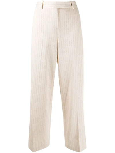 Circolo 1901 Striped Tailored Trousers In Neutrals