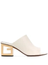 Givenchy Triangle Mules In Neutrals