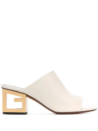 Givenchy Triangle Mules In Neutrals