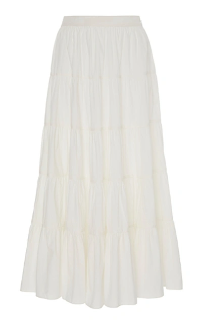 Ulla Johnson Sylvie Cotton Crisp Midi Skirt In White