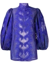 Zimmermann Brightside Embroidered Blouse In Blue