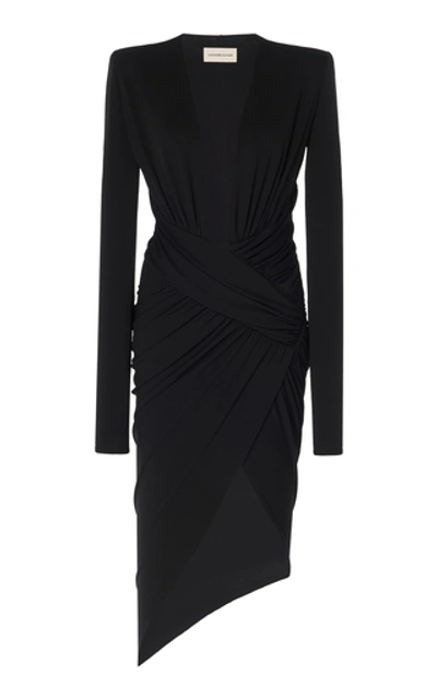 Alexandre Vauthier Asymmetric Crepe Dress In Black