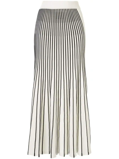 Alexis Vani High-rise Striped Ribbed-knit Skirt In White