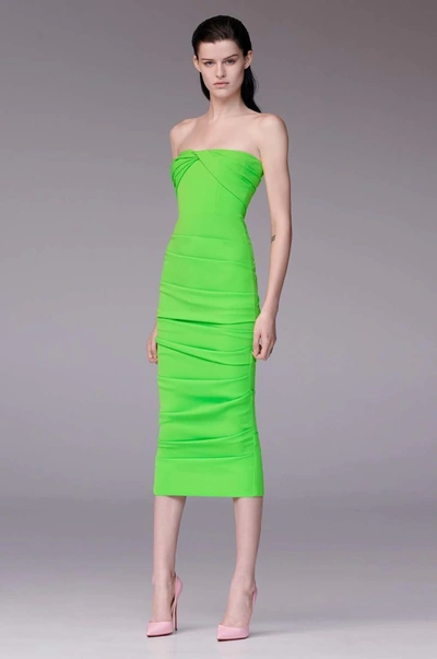 Alex Perry Channing Strapless Ruched Midi Dress