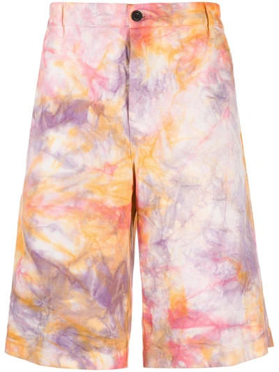 Aries Pink & Orange Cotton Tie Dye Chino Shorts