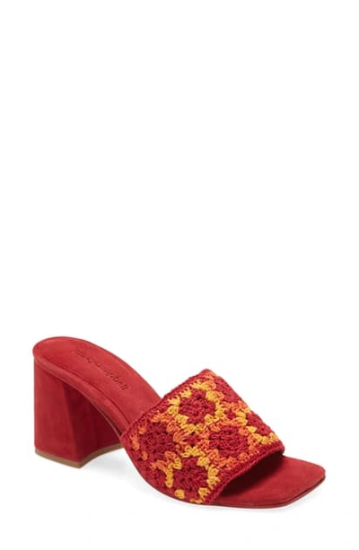 Jeffrey Campbell Mixup Block Heel Slide Sandal In Red Multi