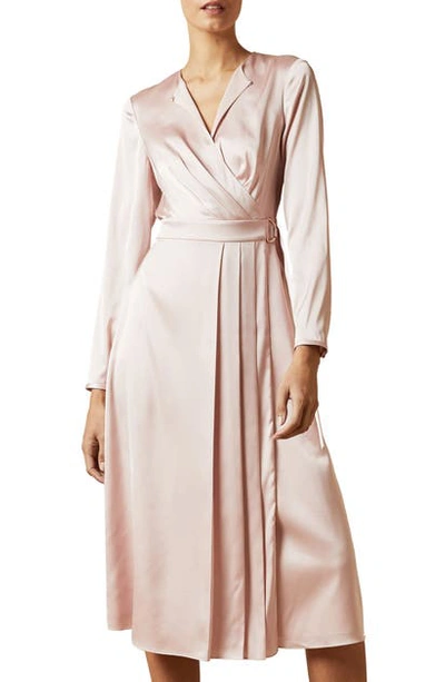 Ted Baker Neenha Long Sleeve Wrap Dress In Light Pink