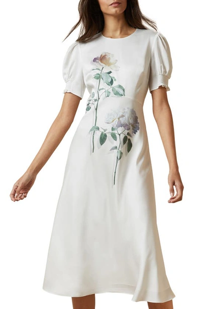 Ted Baker Fleur Bouquet A-line Dress In Ivory