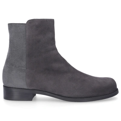 Stuart Weitzman Suede Easyone Reserve Ankle Boots In Grey