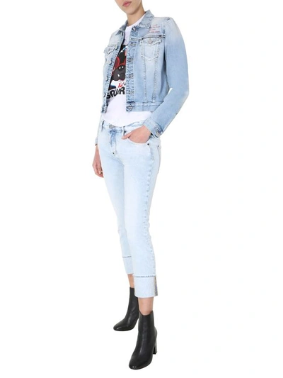 Dsquared2 Cropped Jacket In Blu