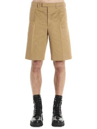 Prada Cotton Bermuda Shorts In Beige