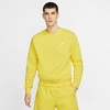 Nike Men's Sportswear Club Fleece Crewneck Sweatshirt In Yellow