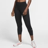 Nike Women's Epic Luxe Mid-rise Crop Pocket Running Leggings In Black