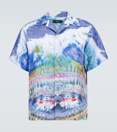 Amiri Tie-dye Short-sleeved Silk Shirt In Multicoloured