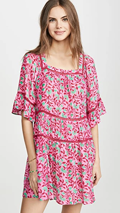 Playa Lucila Floral Dress In Pink/green