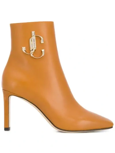 Jimmy Choo Minori 85 Ankle Boots In Brown