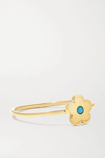 Jennifer Meyer Mini Daisy 18-karat Gold Turquoise Ring