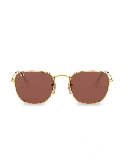 Ray Ban Rb3857 51mm Square Metal Sunglasses In Gold