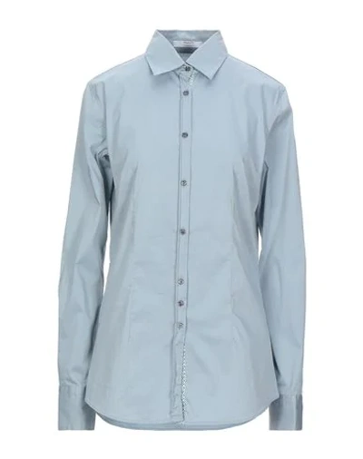 Aglini Solid Color Shirts & Blouses In Light Grey