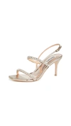 Badgley Mischka Women's Zane Strappy Embellished Sandals In Champagne Nappa Leather