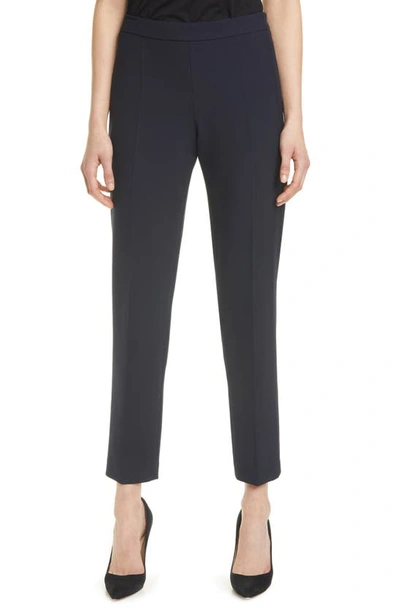 Hugo Boss Tiluna Soft Stretch Side Zip Ponte Trousers In Midnight