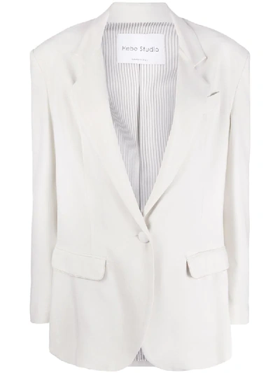 Hebe Studio Tailored Single-breasted Blazer In Neutrals