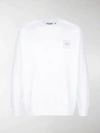 Opening Ceremony Embroidered Logo Crew Neck Sweatshirt In White