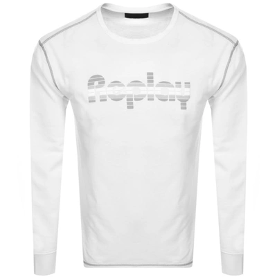 Replay Crew Neck Logo Sweatshirt White