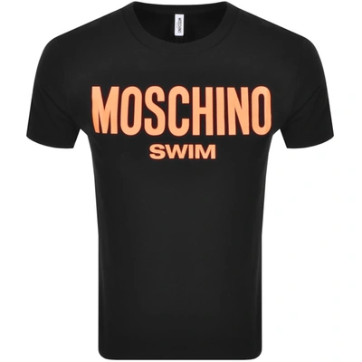 Moschino Swim Logo Short Sleeved T Shirt Black