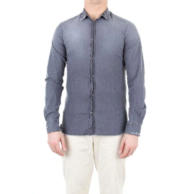 Aglini Men's Grey Cotton Shirt