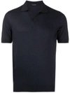 Tagliatore Short-sleeved Knitted Polo Shirt In Black