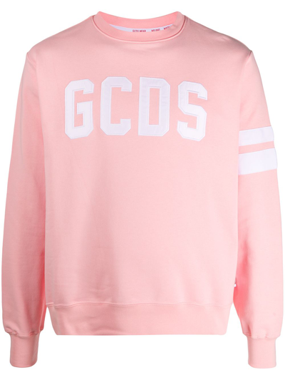 Gcds Sweatshirt With Embroidered Logo In Pink