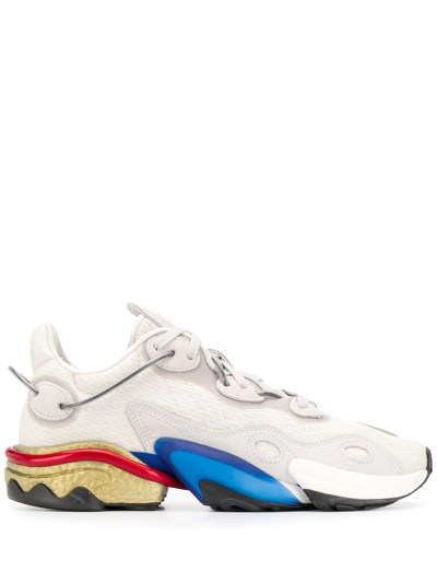 Adidas Originals Torsion X Low-top Sneakers In White,blue,gold