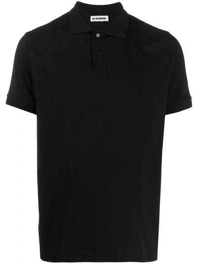 Jil Sander Black Cotton Polo Shirt