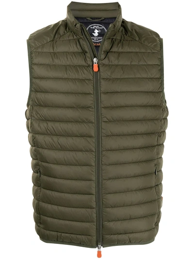 Save The Duck Adam Lightweight Padded Gilet In Green