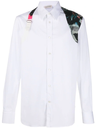 Alexander Mcqueen Botanical Harness Long-sleeved Shirt In White