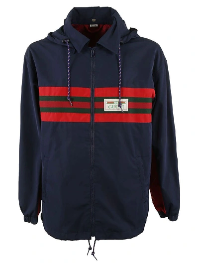 Gucci Men's Blue Polyester Outerwear Jacket
